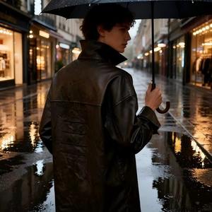 Camisas de Cuero Extra Grandes 2025, Chaquetas de Cuero Simples y Lisas, Camisa de Cuero Marrón Oscuro Unisex - Product Image 5