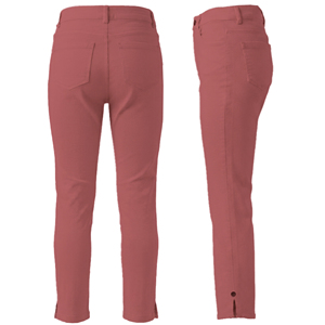 Pantalon chino femme taille mi-haute coupe slim printemps-été en coton/élasthanne longueur intégrale teint en pièce lavable respirant 6.48 OZ - Product Image 2