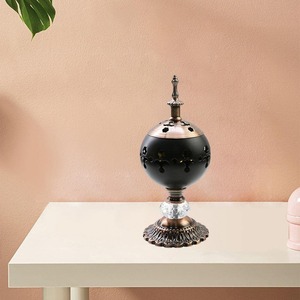 Quemador de Incienso de Bronce Antiguo Hecho a Mano con Tapa Calada, Incensario de Aromaterapia - Product Image 4