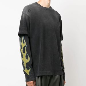 T-shirt double couche streetwear tendance, élégant, en tissu doux, coupe confortable, pour hommes et femmes, décontracté, à porter au quotidien - Product Image 3