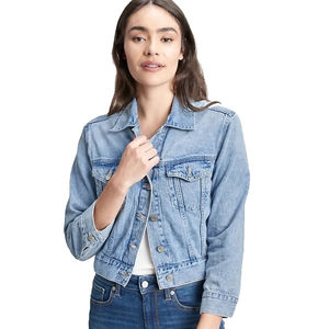 Manteau d'hiver long en denim de coton durable personnalisé, veste boutonnée imprimée à séchage rapide, mode automne, vente en gros, décontracté - Product Image 3