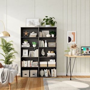 Libreria in Legno Multifunzionale a 5 Ripiani 23,5 X 9,5 X 67 Pollici per Casa e Ufficio, Scaffali Resistenti per Uso Domestico e Professionale - Product Image 6