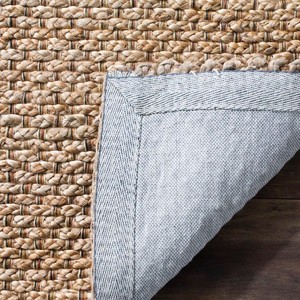 Tapis rectangulaire en jute uni, tissage plat, style scandinave, pour salon, écologique, à poils courts - Product Image 2