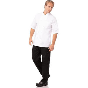 Vêtements de travail d'été 100% coton et élasthanne, uniforme de chef de cuisine à manches courtes pour restaurant, cantine, style fin - Product Image 4
