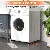 Roulettes pivotantes réglables en caoutchouc avec frein pour support de machine à laver - Usage intensif