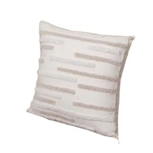 Funda de Cojín Cuadrada a Rayas de Algodón y Lino al Mejor Precio, Estilo Bohemio Bordado, Cierre de Sobre, Decoración para el Hogar - Product Image 1