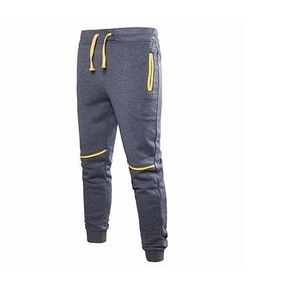 Pantalon de survêtement noir pour homme avec accents rouges, taille élastique, cordon de serrage, décontracté, poches latérales, respirant, poids moyen, pour l'automne - Product Image 3