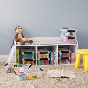 Set di 10 Contenitori Impilabili in Plastica da 6 Qt con Coperchi, Senza BPA e Prodotti negli USA, Soluzione Organizzativa Trasparente con Chiusure Resistenti - Product Image 4