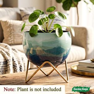 Pot de fleurs moderne en métal avec support, décoration esthétique pour bureau, chambre, hall, table à manger, cadeaux de déménagement au meilleur prix - Product Image 4