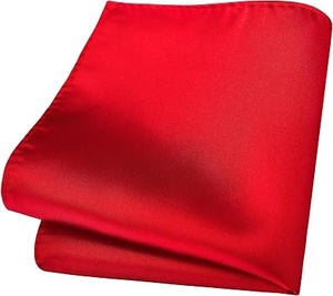 Pañuelo de Bolsillo de Seda Roja, Color Sólido, Formal, para Hombre, Forma Cuadrada, para las Cuatro Estaciones - Product Image 1