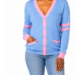 Women Casual Winter Sorority Cardigan <b>Wool</b>/Cashmere V-neck Knitted Front Button College Fraternity Style Fashion Knit Sweater - Product Image 5