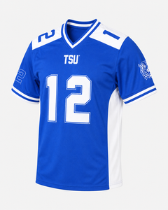Camiseta de Fútbol TSU para Hombre, Azul y Blanca, Número 12, Cuello en V, Manga Corta, Absorbe la Humedad, Transpirable, Impresión por Transferencia de Calor, Nombre del Equipo Personalizado - Product Image 4