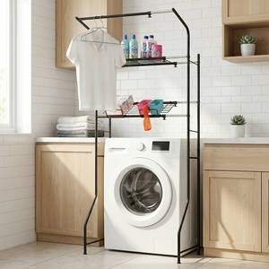 Étagère de salle de bain peu encombrante, meuble de rangement en métal de qualité, VENTE FLASH, vente en gros eBay depuis Taïwan, revêtement poudré chromé, moderne - Product Image 3