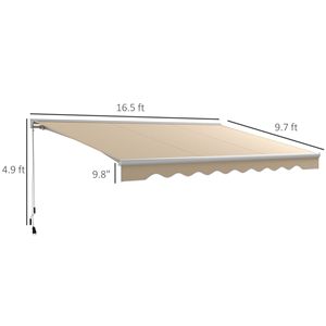 Tenda da Sole Elettrica Bianca Crema 16.5x10 LED con Telecomando per Esterni, Bracci Pieghevoli, Materiale PVC, Estensibile fino a 5m - Product Image 3