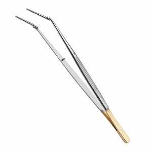Pince à épiler dentaire à poignée dorée Golden Crest Industries, instrument chirurgical manuel pour soins bucco-dentaires de précision - Product Image 1