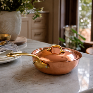 Casserole en cuivre artisanale avec couvercle et poignée en laiton, ustensile de cuisson en cuivre, faitout en cuivre, pot de cuisine, OEM ODM, vente en gros - Product Image 4