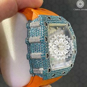 Montre de luxe pour homme Charm Jewels, boîtier en acier inoxydable de 40 mm, mouvement mécanique analogique en verre, résistance à l'eau 10 bars, date automatique, fonction push - Product Image 3