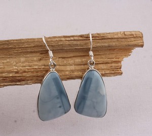 Wholesale Natural Blue Lace Agate 925 <b>Sterling</b> <b>Silver</b> <b>Dangle</b> <b>Earrings</b> Soft Blue Gemstone Drop <b>Earrings</b> High Quality Jewelry - Product Image 3