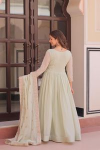 Moat Beautiful Indian Ethanic Wear Fancy Star Georgette Anarkali Gowns Collections with Heavy Sequence Thread Embroidery Work - Product Image 4