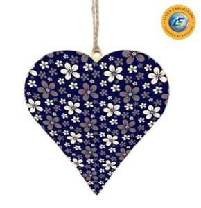 Handmade Botanical Heart <b>Ornament</b> with Floral Print Christmas <b>Ornament</b> - Product Image 2