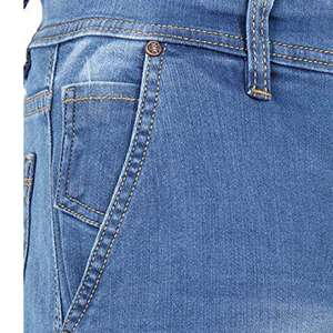 Premium Men's 100% Cotton Solid Denim Shorts Knee Length Casual Regular Fit Side Pockets Quick Dry Breathable - Product Image 5