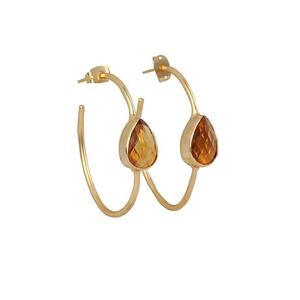 Hermoso pendiente de piedra preciosa de apatita, chapados en oro pendientes de aro, joyería de piedras preciosas de corte facetado, pendientes de uso diario, artículo de regalo para ella - Product Image 4