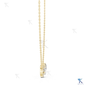 Collar con Colgante de Diamante Cultivado en Laboratorio, Diseño de Pera con Halo y Dos Piedras Toi et Moi, Oro Sólido de 14K/18K, Joyería para Mujer - Product Image 4