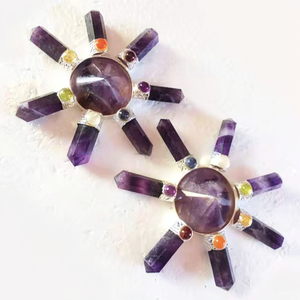 Generador de Energía de 7 Chakras de Amatista Hecho a Mano al por Mayor, Piedra Natural con Temática de Reiki y Estilo de Mascota Hecha a Mano con Hadas y Feng Shui - Product Image 1