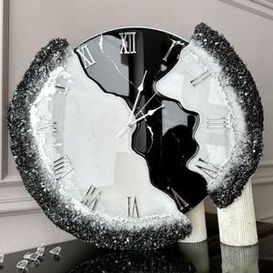 Elegant Marble Pattern Resin Wall <b>Clock</b> For Luxury Interior Decoration And Modern Wall Art Display - Product Image 6