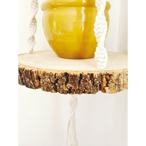 Handcrafted Unique Round Wood Slice Wall Shelf - <b>Rustic</b> Finish | Wholesale - Product Image 2