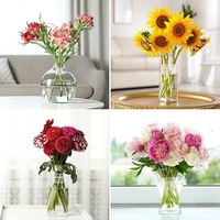 Support à fleurs en spirale DIY - Accessoires de jardin en verre, faciles à utiliser, design moderne pour des bouquets parfaits