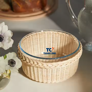 Top 2024 Natural Rattan <b>Tray</b> Handicraft With Handle for Serving and Home <b>Decorative</b> <b>Trays</b> for Coffee Table Tea <b>Tray</b> - Product Image 2