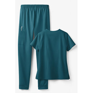 Tenue d'infirmière personnalisée de haute qualité pour femme, avec plusieurs poches, col en V, en tissu peigné, détection des aiguilles, fusion sans couture - Product Image 5