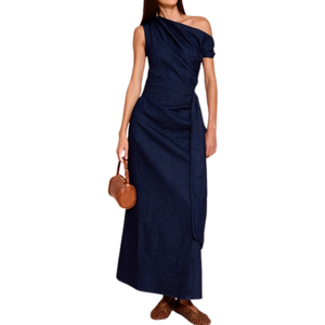 ชุดเดรสยีนส์ผู้หญิงใส่สบาย ขายส่ง ผ้าสั่งทำได้ มีตัวอย่างฟรี คุณภาพดีที่สุด - Product Image 3