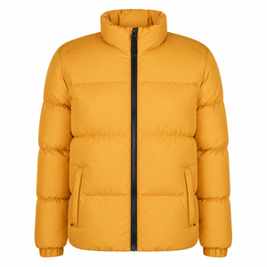 2026 <b>Top</b> Selling Men's High Quality <b>Bubble</b> Puffer Jacket Canvas Street Wear with Stand Collar Winter Warm Option - Product Image 1