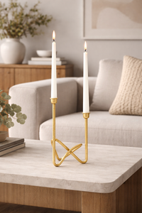 <b>Hammered</b> Metal Candle <b>Holder</b> Set – Decorative Iron candle Stand for Home Decor <b>Hammered</b> Taper <b>holder</b> Candle Pillar Brass Candle - Product Image 2