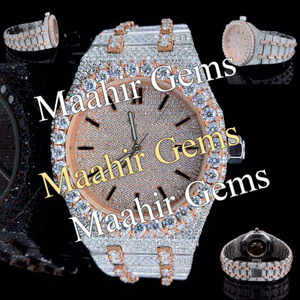 Reloj de Lujo Clásico Unisex al por Mayor con Cristal de Zafiro, Esfera de Moissanita, Correa de Acero Inoxidable y Resistencia al Agua de 10 Bares - Product Image 3