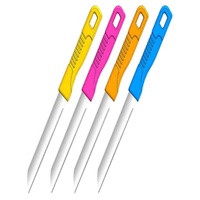 Meilleure qualité prix bas usine vente en gros fourniture directe de couteau de cuisine en acier inoxydable à manche en plastique avec manche multicolore