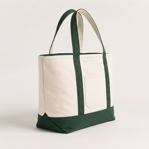 Sac fourre-tout en toile de jute bicolore vert, écologique, grande capacité, avec poche extérieure, sac à bandoulière, sac de plage réutilisable, sac de shopping - Product Image 4