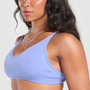 Soutien-gorge de sport léger et hautement soutien-gorge pour femme, col plongeant, bretelles croisées, logo cristal sur le devant, séchage rapide, grandes tailles, fitness - Product Image 4