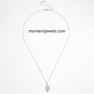 Collier pendentif feuille en argent sterling 925 pour femme, plaqué platine, incrustation de zircon, bijoux de luxe pour mariage, usage quotidien, fête, anniversaire - Product Image 3
