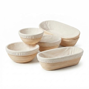 Cesta de fermentación de pan al por mayor, cesta de fermentación de masa madre de ratán tejida a mano, banneton natural hecho a mano para hornear - Product Image 1