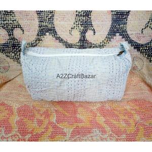 100% Pure Cotton Kantha Fabric Zipper Closure Boho Style Eco-Friendly Durable Lightweight Vintage Multi-Function Travel <b>Makeup</b> - Product Image 6