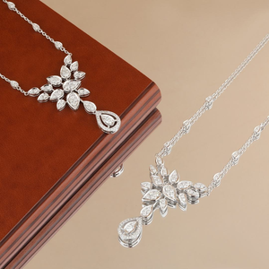 Collier pendentif goutte d'eau à pompon en or massif 18 carats avec diamant de laboratoire 1,0 carat, cadeau de fiançailles pour femme, certifié IGI, charmant et brillant - Product Image 4