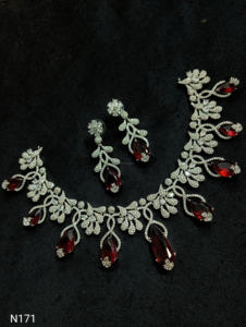 Classic American Diamond <b>Bridal</b> Jewelry <b>Set</b> Two-Piece <b>Necklace</b> and Earrings for Wedding Fashionable Classic Style - Product Image 4