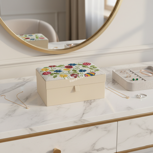 Hand Embroidered Floral Beaded Jewelry Box Artisan MDF Storage <b>Case</b> Velvet Organizer Wholesale Manufacturer - Product Image 5