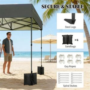 Dark Gray Pop up <b>Canopy</b> Tent <b>Sunshade</b> - Product Image 4