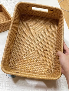Cesta Rectangular de Ratán Simple y Duradera, Hecha a Medida, Artesanía Moderna Tejida a Mano, Ecológica, Multifuncional, para Organización y Almacenamiento Individual - Product Image 5
