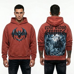 Sudadera con Capucha Personalizada con Gráfico de Sello de Cera, Morado Lavado Ácido, Forro Polar Grueso, para Hombre, Ropa Urbana de Alta Calidad, Venta al por Mayor de Fábrica, OEM - Product Image 6