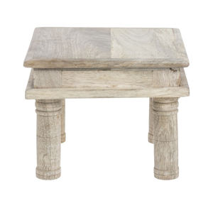 Antique Luxury <b>Decorative</b> Wooden Table Stand Square Riser for DIning Room Mango Wood Table Riser with Legs Home and <b>Office</b> <b>Decor</b> - Product Image 2